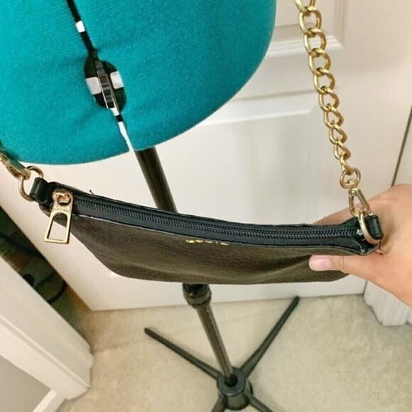 LODIS Pebbled Leather 5 in 1 Convertible Small Gold Chain Zipper CrossbodyPurse - Picture 6 of 10